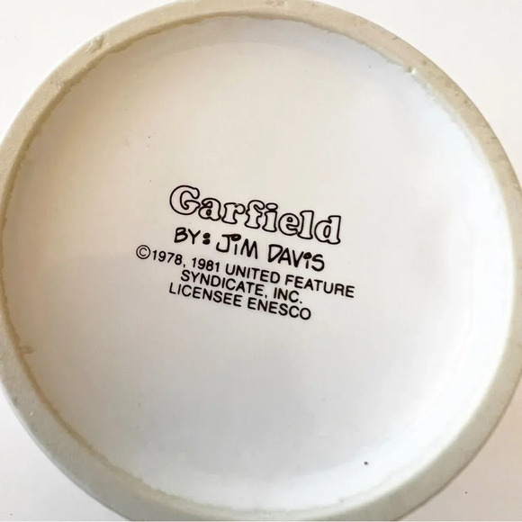 Garfield I Like My Coffee Hot Ceramic Mug‎ Vintage Enesco Jim Davis Cartoon Cat - Picture 7 of 8